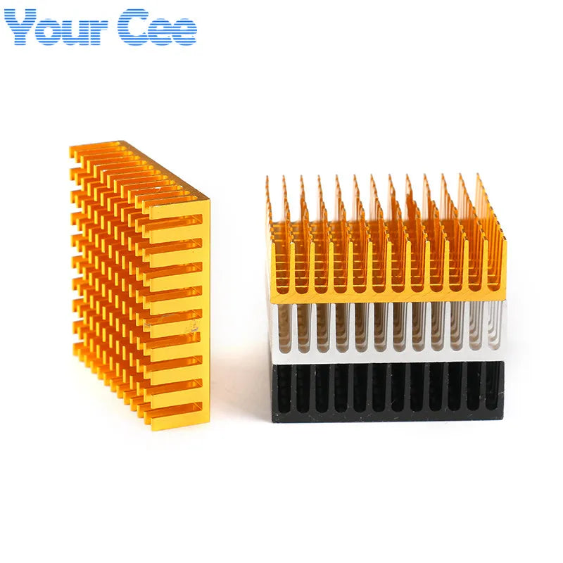 5pcs/1pc Heatsink 40x40x11mm 40*40*11mm Heat sink Cooler Fin Aluminum Radiator Cooler Black Silver Golden Heatsink