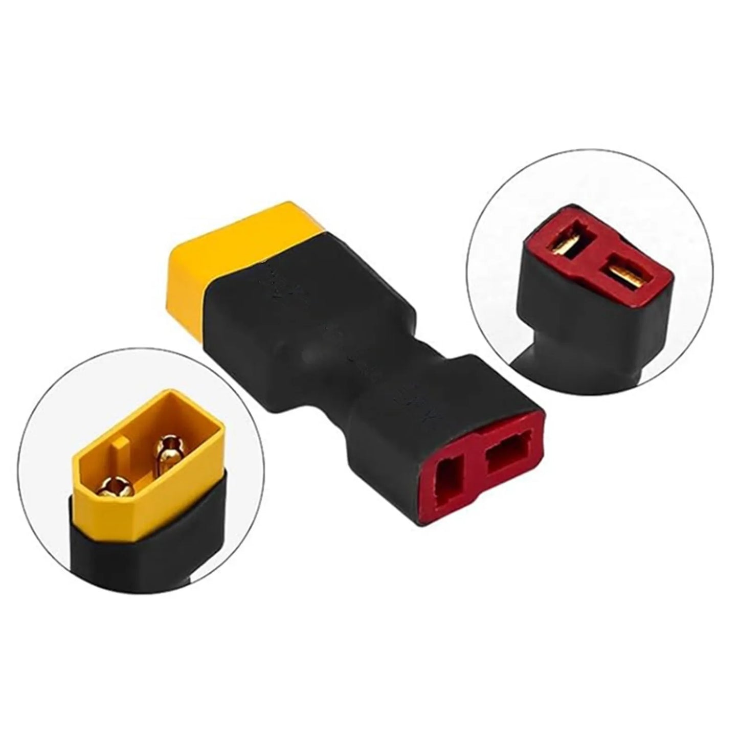 RCXAZ RC XT60 Female to Male T Plug Connector Adapter Wireless RC LiPo Battery Connector for Deans Male to XT60 Female (5PCS)