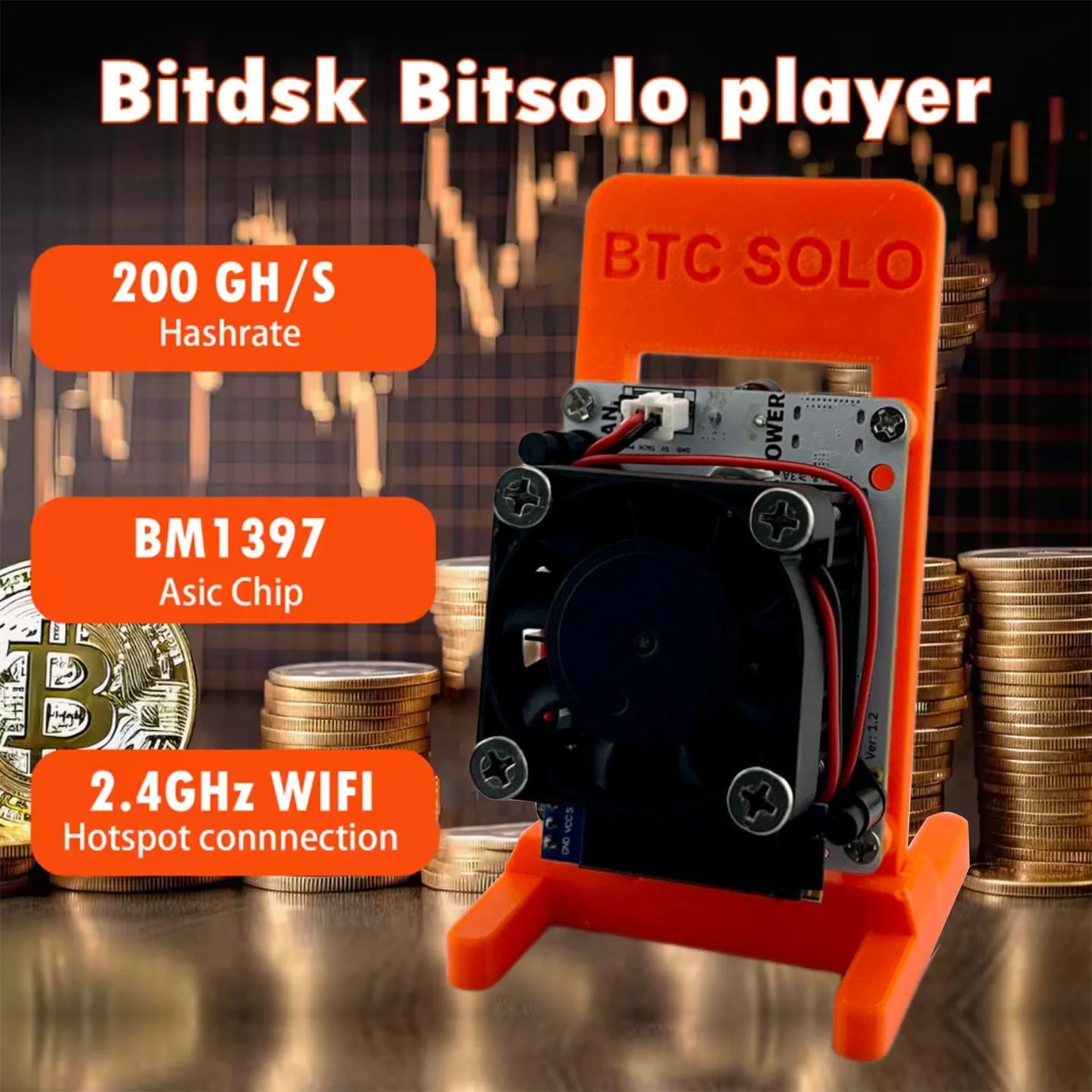 New 2025 Latest Bitdsk N8 Solo Miner 200Gh/s Miner Home Mining BM1397 Asic Chip BTC Miners Cryptos Miner Mining device
