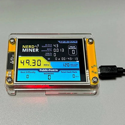 Brand New Nerdminer V3 2.8-Inch BTC Solo Lottery Nerd Miner Crypto Bitcoin Miner Solo Mining Machine