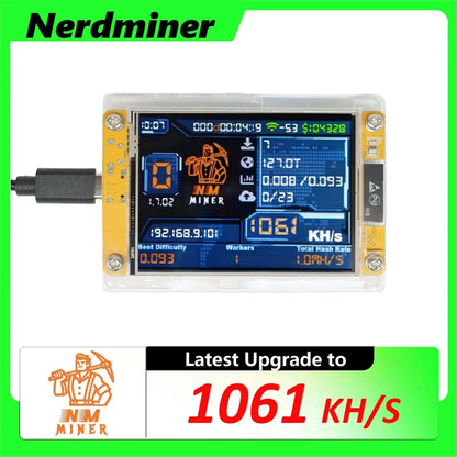 6X 1060KH/S NMMiner +6 Slots Stand Upgraded Harshrate Bitcoin Crypto Solo Miner 2.8 Inch Smart Display Home BTC