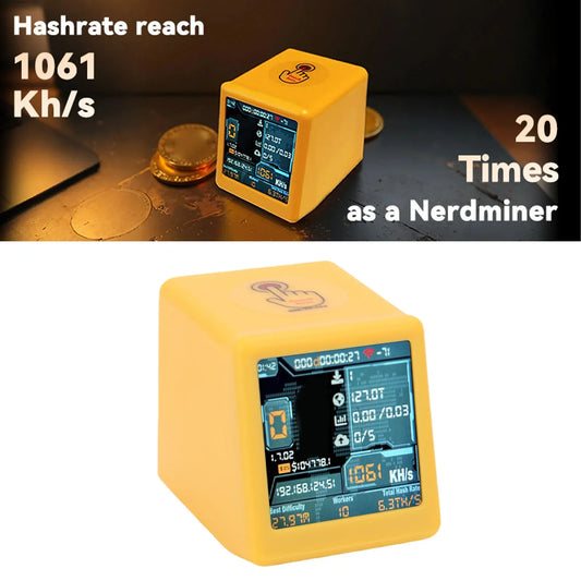 Solo Lottery Miner WiFi BT 1060KH/s Hashrate 1.54 Inch Smart Display Desktop Cryptocurrency Mining Machine for Bitcoin Dogecoin