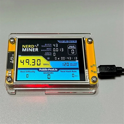 SuperDeals Brand New Nerdminer V3 2.8-Inch BTC Solo Lottery Nerd Miner Crypto Bitcoin Miner Solo Mining Machine