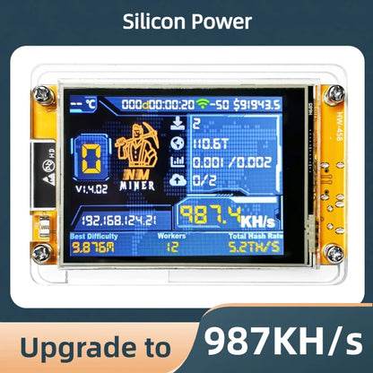 Bitcoin Solo Lottery NMMiner Hashrate 412KH/s Lucky Miner for computer nerd 2.8 inch Smart Display Crypto ESP32-2432S028R DROOM