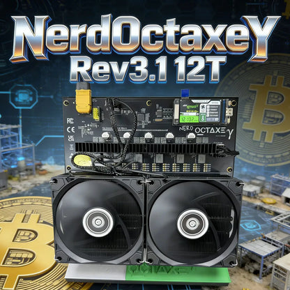 Bitaxe Miner Nerd Octaxe Rev3.1 12T With PSU BTC Solo Miner NerdOctaxeY 12T Lucky Miner 4 Fans Bitaxe Nerdqaxe++ 12T