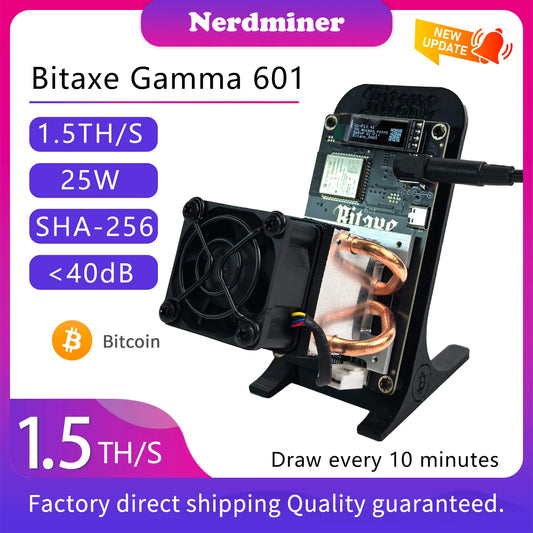 Bitaxe Gamma 601/602 1.5TH/S SHA256 Bitcoin Miner 18~25W Ultra Low Power Home Mining ASIC Crypto Mining Machine
