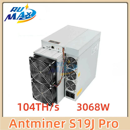 Bitmain Antminer S19J Pro 104TH/s SHA-256 Bitcoin Miner29.5J/TH Ultra-Low Power in stock With PSU Fast Shipping