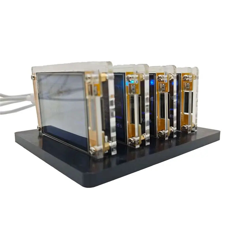 Smart Display Bitcoin 4X 987KH/S Nerdminer+ 4 Slots Stand Upgraded Harshrate 2.8 Inch Crypto Solo Miner Lottery