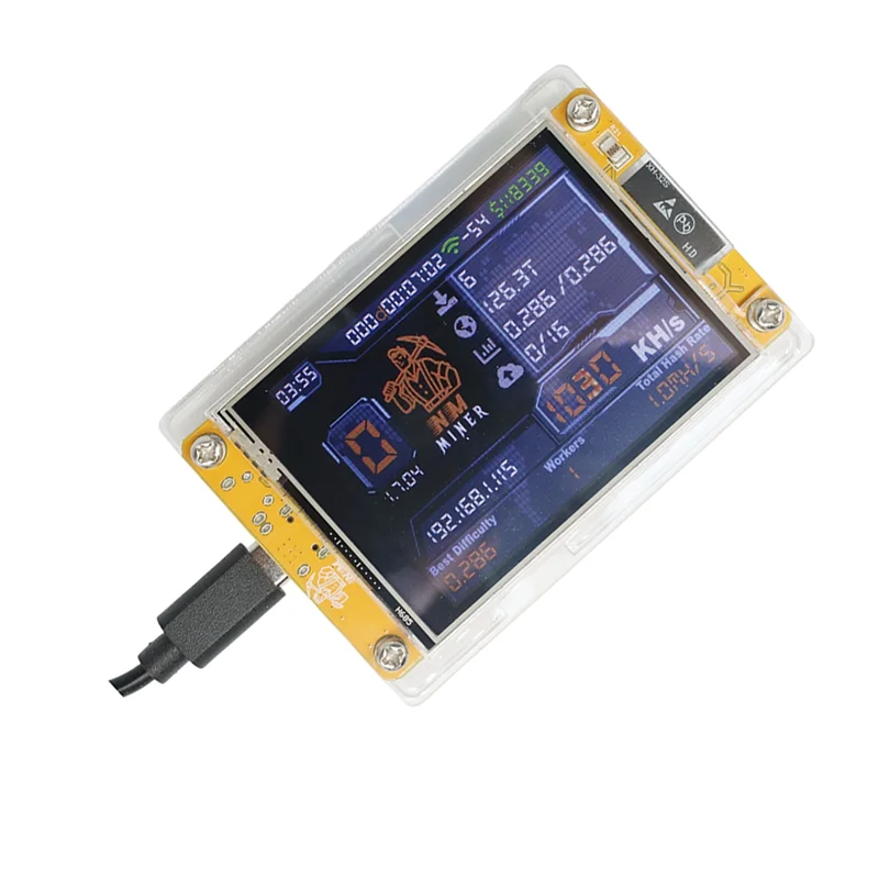 Upgraded 1030KH/S Harshrate Bitcoin Crypto Solo Miner Nerdminer 2.8" Smart Display Nmminer Bitcoin Lottery