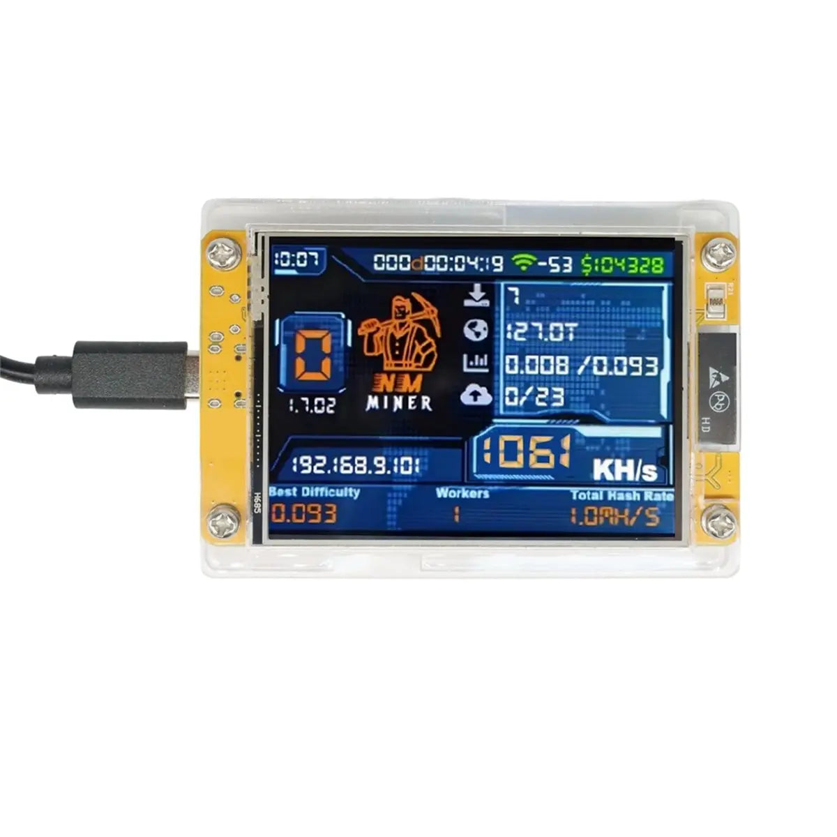 6X 1060KH/S NMMiner +6 Slots Stand Upgraded Harshrate Bitcoin Crypto Solo Miner 2.8 Inch Smart Display Home BTC