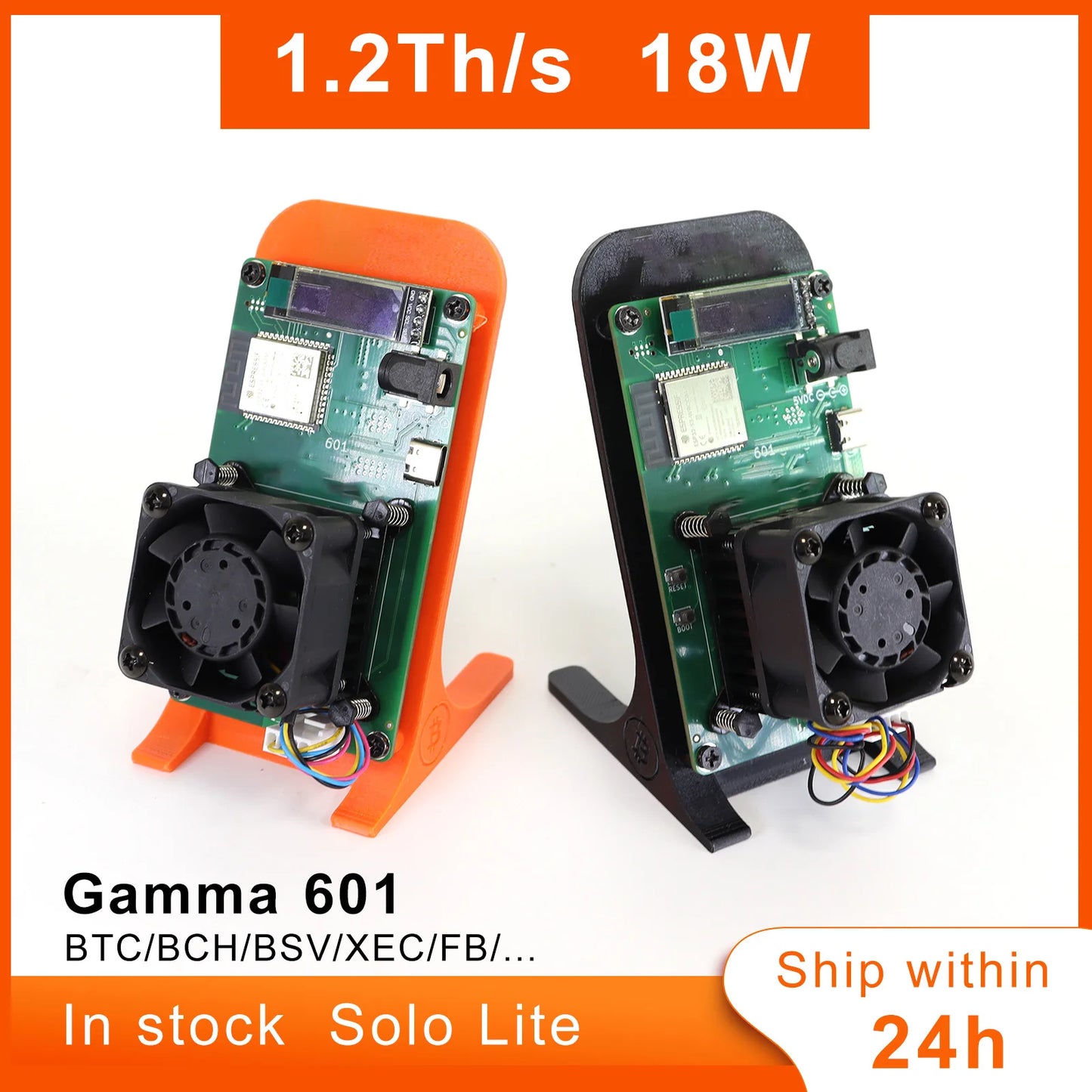 Bitaxe Gamma 601 Bitcoin Miner 1.2TH/s Green PCB version Comes with 5V6A power adapter and plug