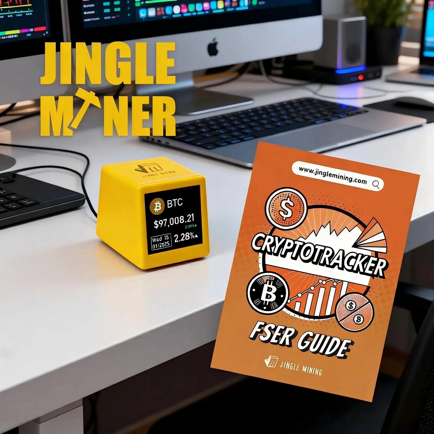 Jingle Mining Cryptocurrency Price Display Weather Temperature Humidity Time Alarm Clock Crypto Tracker BTC ETH DOGE Portable