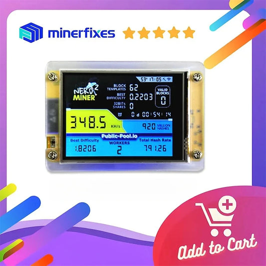 NerdMiner V2 2.8 inch 350kh/s BTC Solo Lottery Nerd miner Crypto Bitcoin Miner Solo Mining Machine