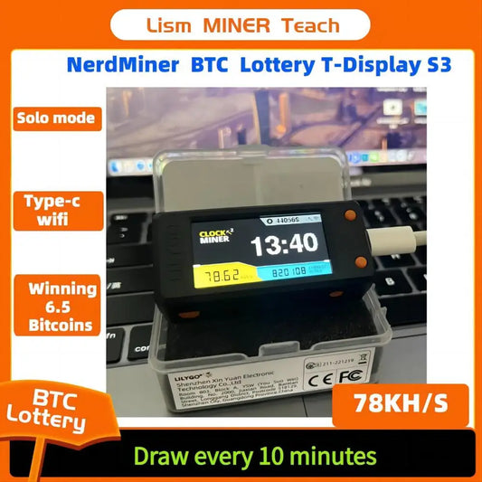 Nerdminer V2 PLUS  New Bitcoin Solo Lottery Miner Lilygo  Btc Lottery Miner 78 KH/s Nerd Miner  BTC lottery Miner