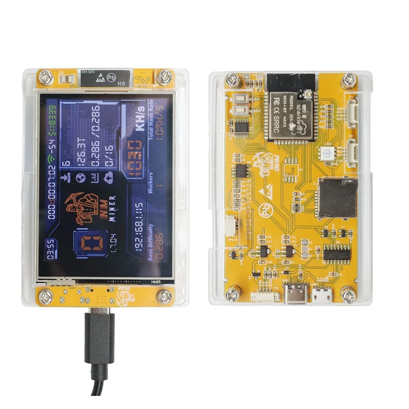 Upgraded 1030KH/S Harshrate Bitcoin Crypto Solo Miner Nerdminer 2.8" Smart Display Nmminer Bitcoin Lottery