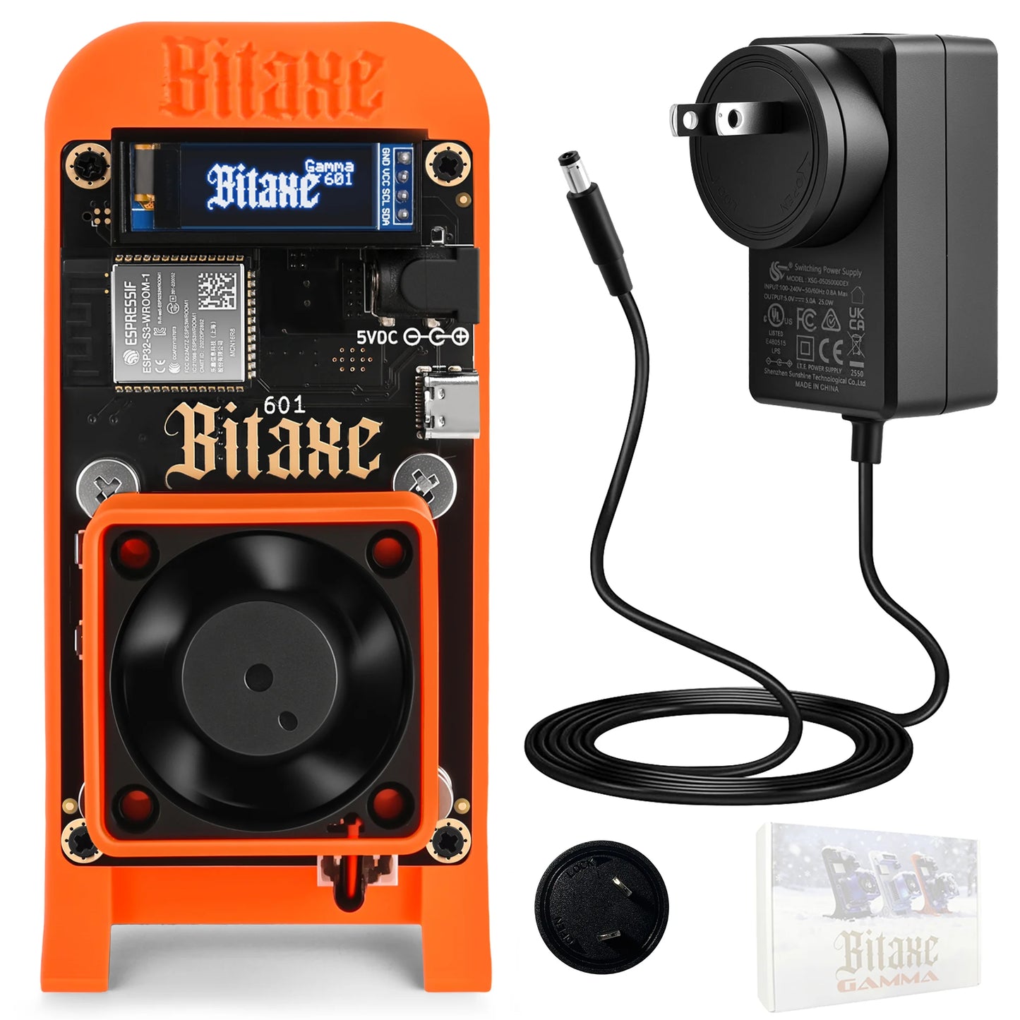 Gamma 601 BTC Miner 1-1.2TH/s 18W - BM1370 Chip SHA-256 Crypto Mining Machine with WiFi & Detachable Stand Factory Supply