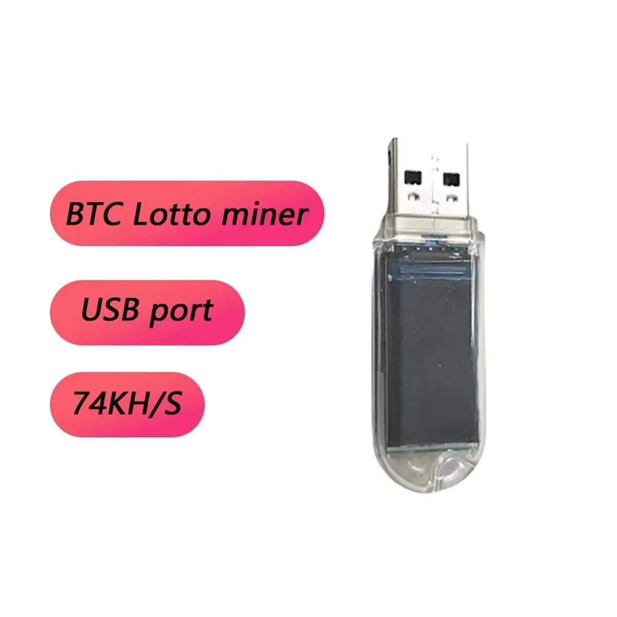B43C Mini USB Mining Machine NerdMiner V2 74KH/S USB BTC Crypto Miner Solo Lottery Miner BTC Solo Miner with Display