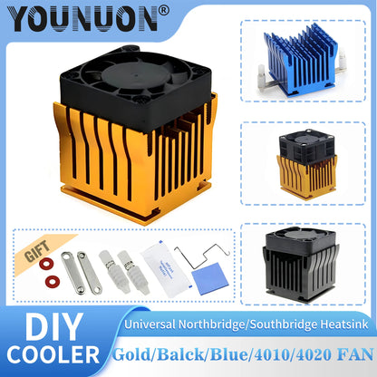 DIY Aluminium Northbridge Heatsink Cooler Motherboard Radiator with 40mm Fan 12V 40x40x10mm 40x40x20mm Cooling Fan