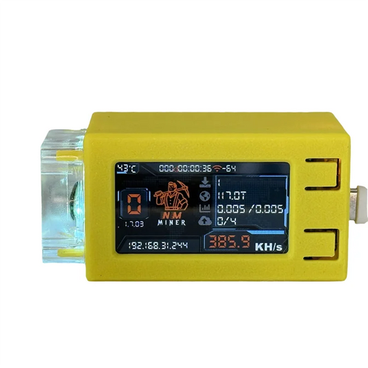 NM Bit Miner BTC Nerdminer V2 Pro Max 390KH/S RGB Cool Fan Solo Lottery Bitcoin Crypto Miner Nerd Miner NM Miner