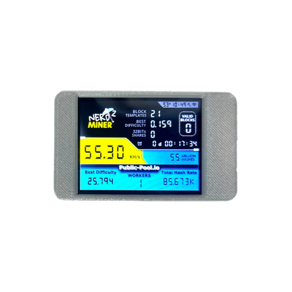 NerdMiner V2 Hashrate, Smart Display, Crypto Solo, Lottery, Nerd Miner, Bitcoin Miner ESP32-2432S028R, 54 k/S, 2.8 inch