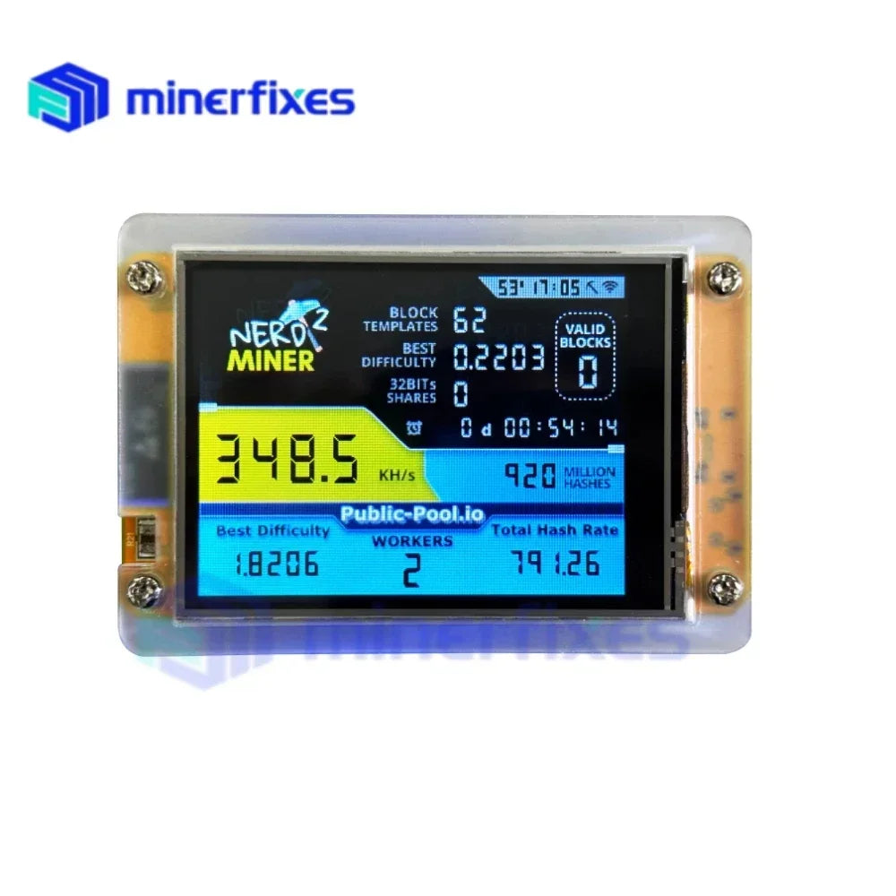 NerdMiner V2 2.8 inch 350kh/s BTC Solo Lottery Nerd miner Crypto Bitcoin Miner Solo Mining Machine