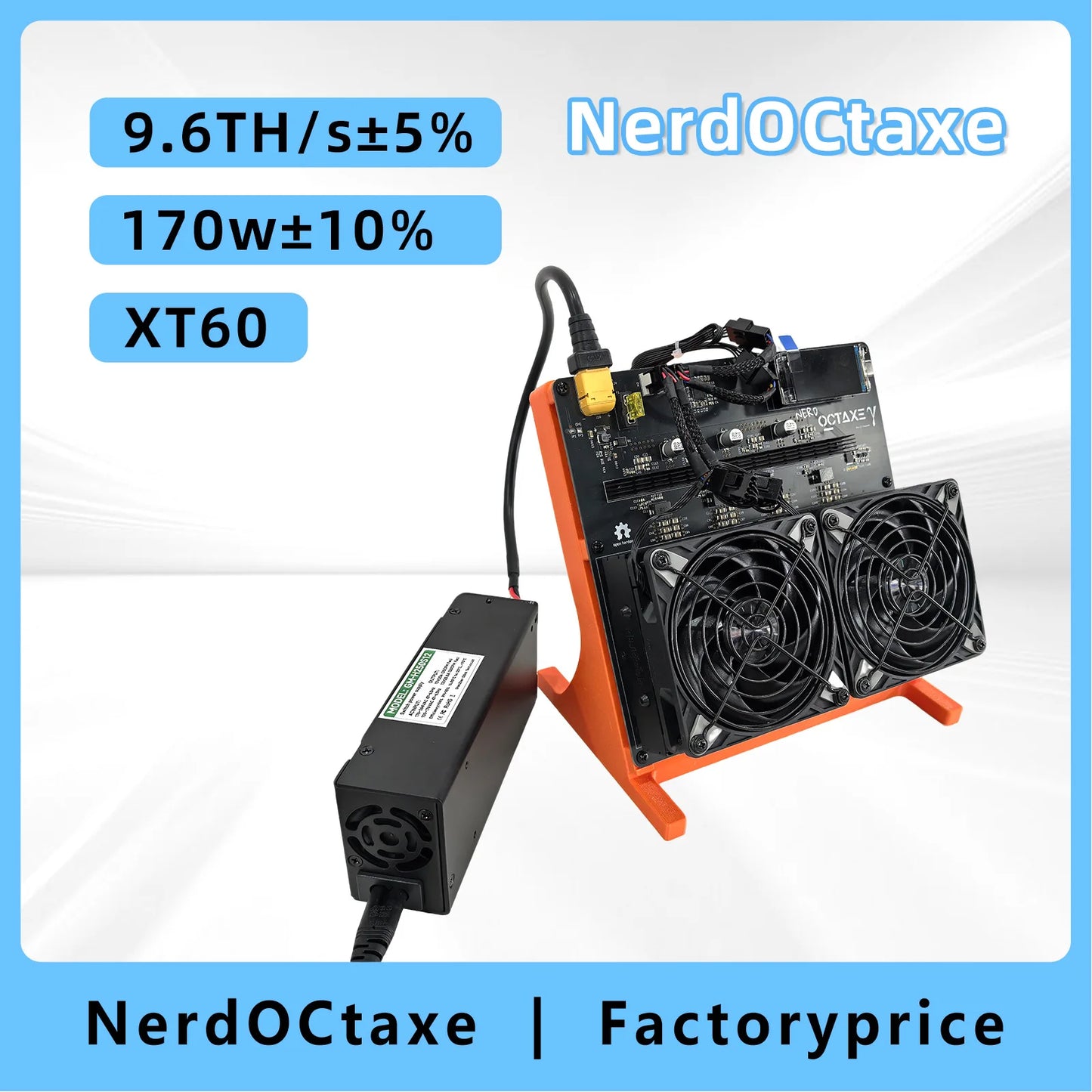Bitaxe NerdOCTAxe 9.6TH/s Bitcoin Miner 170W BM1370 ASIC Chip SHA-256 BTC Solo Miner Open Source Home Mining Machine