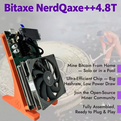 Bitaxe NerdQaxe++ 4.8T ASIC Lottery Bitcoin Miner | 76W Solo SHA256 Miner