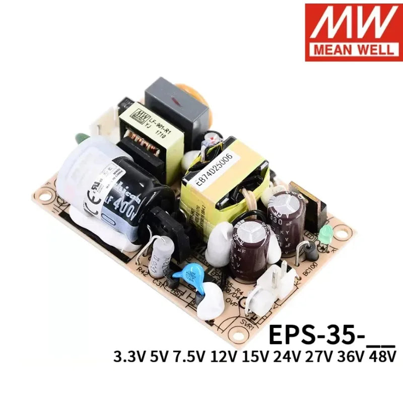 Mean Well EPS-35 PSU AC TO DC Open Frame Single Output Switching Power Supply 35W 5V 7.5V 12V 15V 24V 36V 48V Meanwell Driver