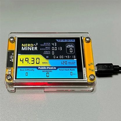 Brand New Nerdminer V3 2.8-Inch BTC Solo Lottery Nerd Miner Crypto Bitcoin Miner Solo Mining Machine