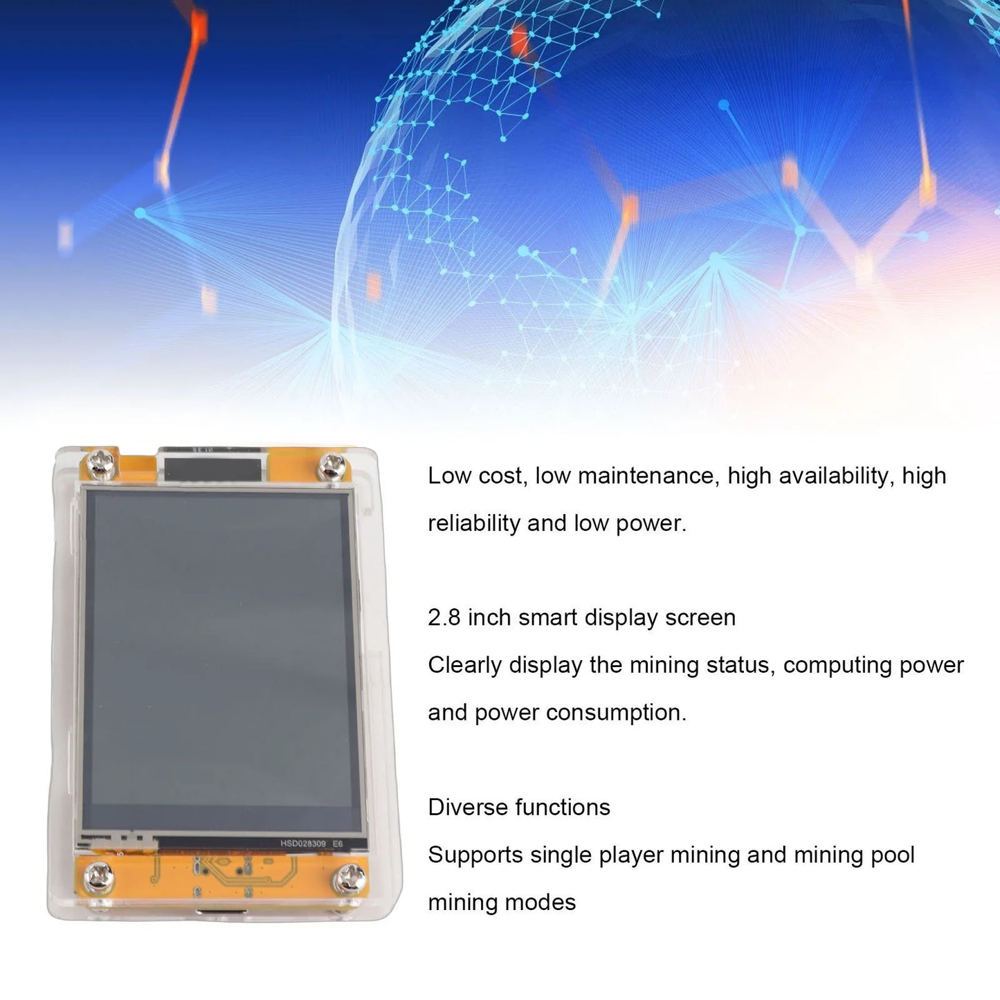 Bitcoin Miner USB Bluetooth 4.2 WIFI 1060KH/s 2.8 Inch Smart Display Crypto  Lottery Miner Crypto  Lottery Miner