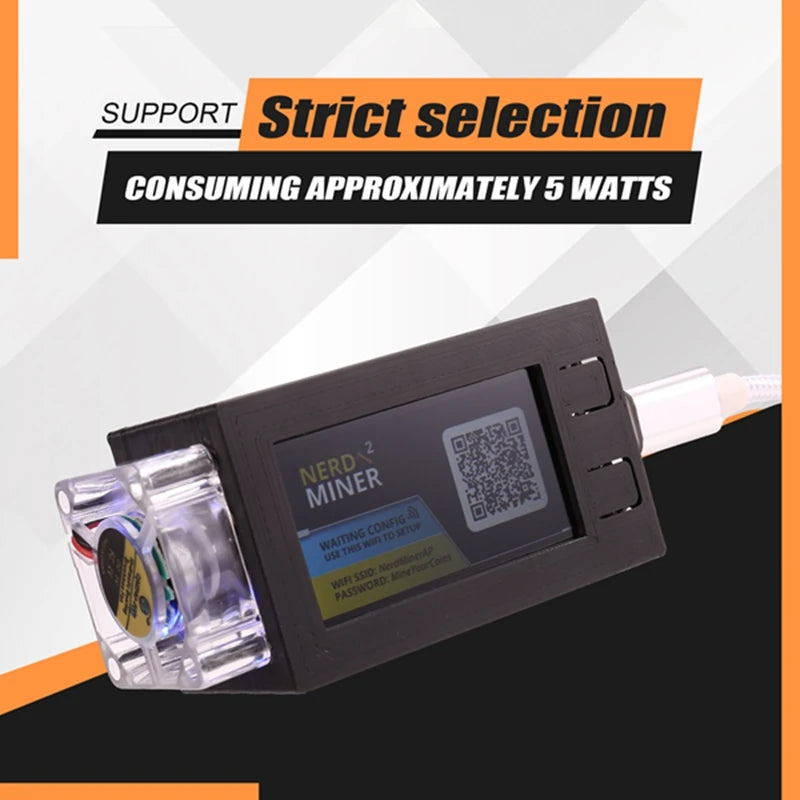 Nerdminer V2 Pro Miner 78KH/S Mini Bitcoin Lotto Miner With Luminous Fan BTC Solo Lotto Mining Miner