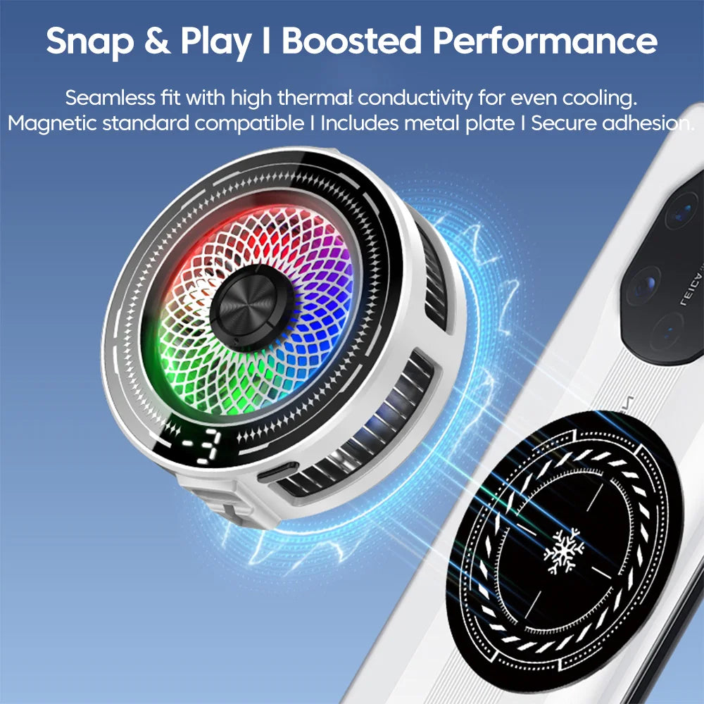 Mobile Phone Cooler Magnetic Cooling Fan Freeze Radiator For Gaming Back Clip Cool Heat Sink For Smartphones Tablet