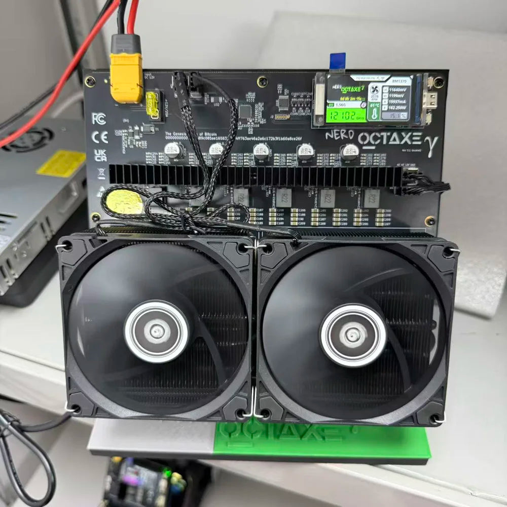 Bitaxe Miner Nerd Octaxe Rev3.1 12T With PSU BTC Solo Miner NerdOctaxeY 12T Lucky Miner 4 Fans Bitaxe Nerdqaxe++ 12T