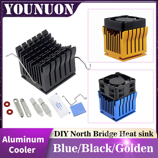 1 Piece Heatsinks DIY North Bridge Heat sink Cooler with 40mm Fan 12V 40x40x10mm 40x40x20mm Cooling Fan