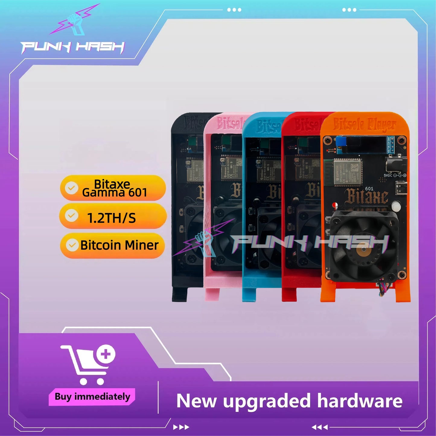 Bitaxe Gamma 601 1.2TH/S Bitcoin Miner Asic Chip BM1370 with Bracket Bitcoin Solo Miner Bitaxe 601
