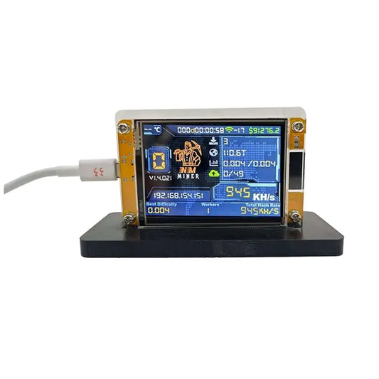 N35R-Upgraded 950KH/S Harshrate Bitcoin Crypto Solo Miner With 2.8 Inch Smart Display Bracket Nerdminer Nmminer
