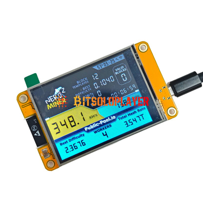NerdMiner V2 350kh/s 2.8 Inch Display BTC Solo Lottery Nerd Miner Crypto Bitcoin Mining Machine майнер