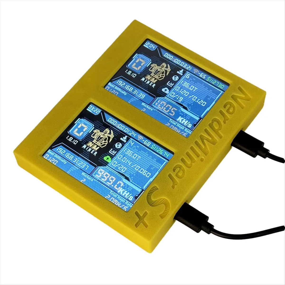 Punctual- Nerdminer S+ Dual Screens Solo Miner 2X1060KH/S Coin Price Display/Mining/Time Win 3.125 BTC BTC Crypto Bitcoin Miner