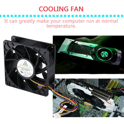 2025 Hot Miner Cooling Fan 4-Pin Connector Brushless Replacement DC 12V 5.0A Cooler Fan Low Noise For Antminer Bitmain S7 S9