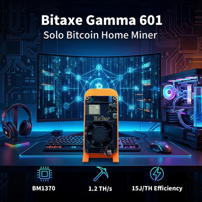 2026 Latest Bitaxe Gamma 601 Solo Miner 1.2Th/s 18W BM1368 Asic Chip Powerful Open-source Bitcoin Miner With Power Supply