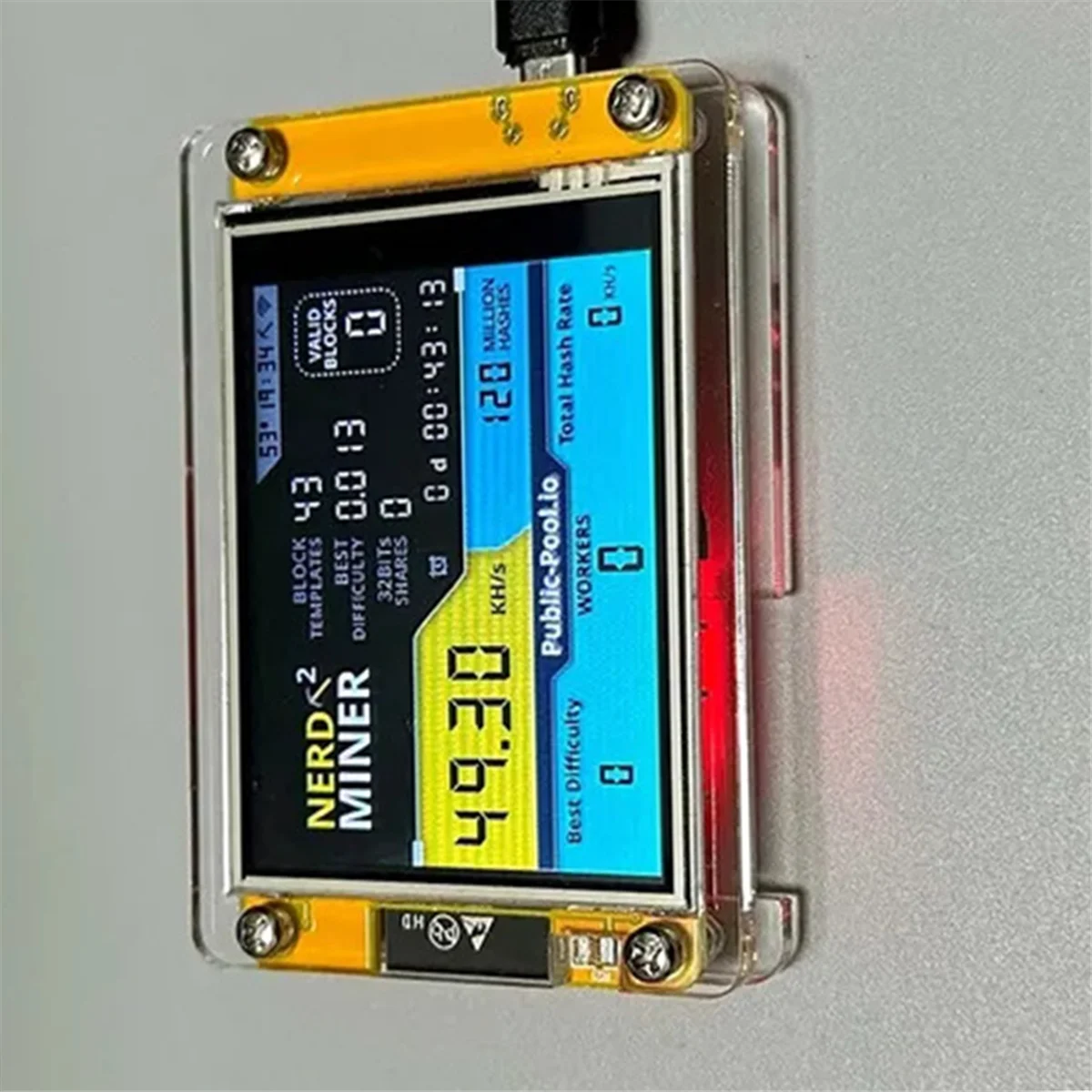 New Nerdminer V3 2.8-Inch BTC Solo Lottery Nerd Miner Crypto Solo Mining Machine