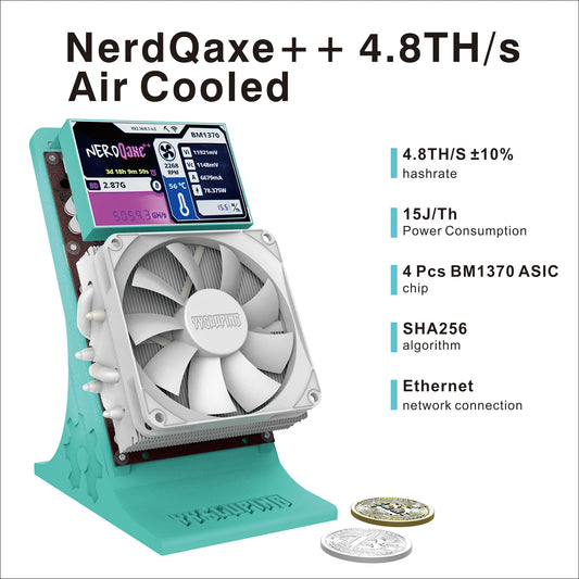 High Efficiency NerdQaxe++ 4.8TH/s Miner SHA-256 Algorithm ASIC Bitcoin Mining Device Low Energy Consumption for BTC BSV