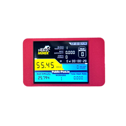 NerdMiner V2 Hashrate, Smart Display, Crypto Solo, Lottery, Nerd Miner, Bitcoin Miner ESP32-2432S028R, 54 k/S, 2.8 inch