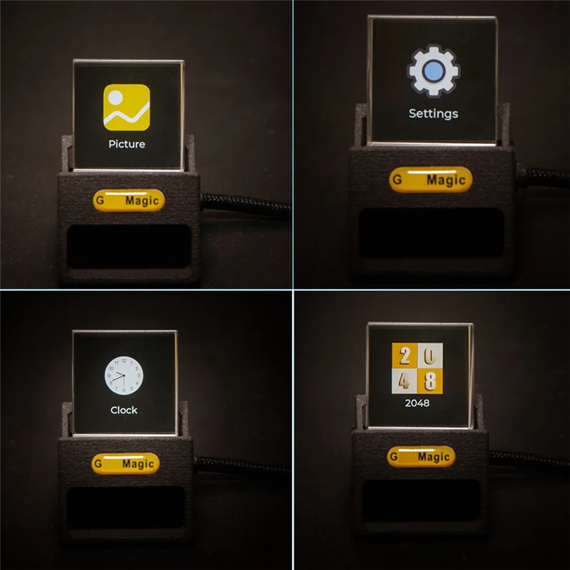 A99E-Bitcoin Stock Ticker Monitor Weather Digital Display Clock Personalized GIF Picture Playback Built-In Gyro Sensor Clock A