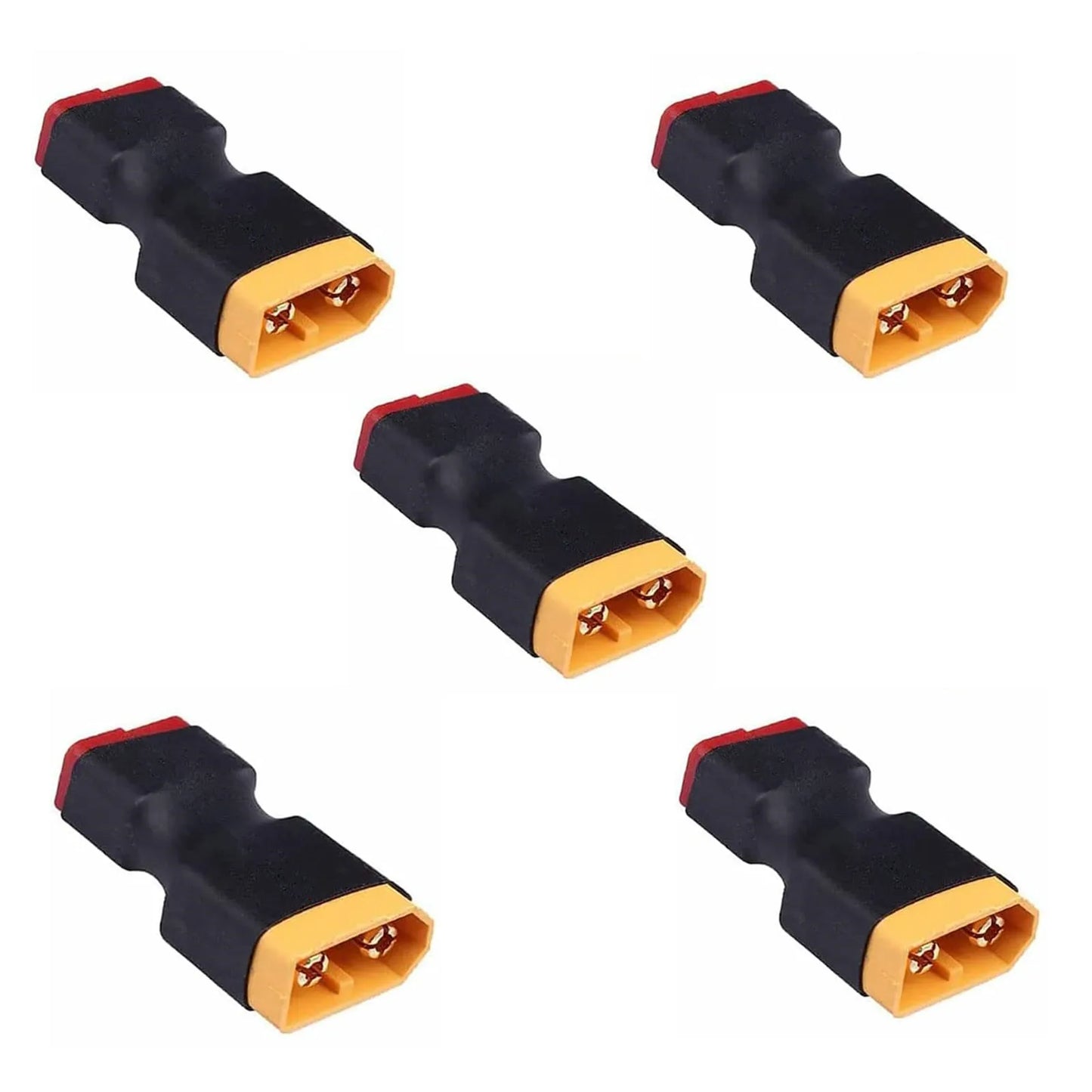 RCXAZ RC XT60 Female to Male T Plug Connector Adapter Wireless RC LiPo Battery Connector for Deans Male to XT60 Female (5PCS)