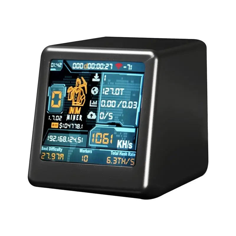 ABGI-5X NM TV Nmminer Smart TV 1060KH/S Hashrate Nerdminer V2 ESP32 BTC SOLO Lottery Miner & Smart Gift Desktop Clock Black