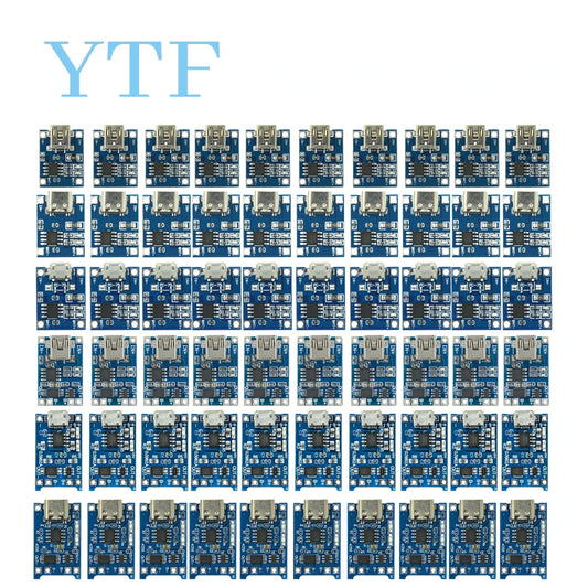 10/100pcs 5V 1A Micro USB 18650 Type-c Lithium Battery Charging Board Charger Module+Protection Dual Functions For TP4056 18650
