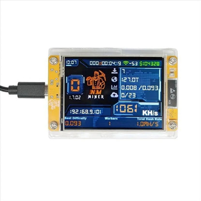 1060KH/S Nerdminer Nmminer Upgraded Harshrate 2.8 Inch Smart Display Bitcoin Crypto Solo Lottery Miner Nerdminer