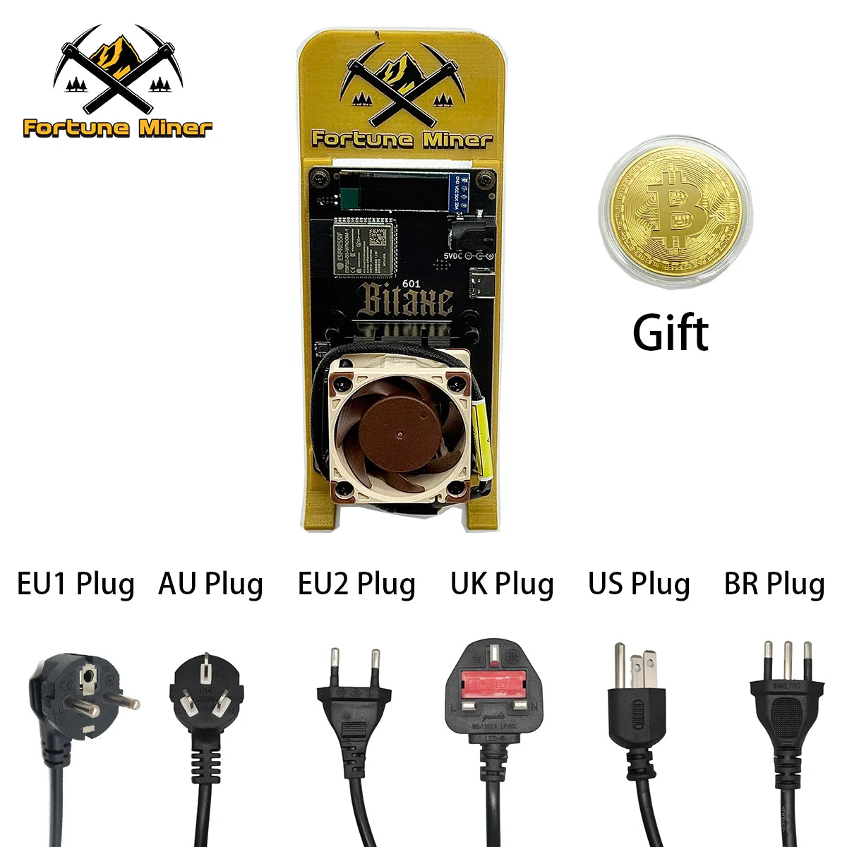 Bitaxe Gamma 601 Lucky Miner 1.2TH/s BTC Solo Miner Cryptos Miner Mining Lottery Machine Home Use Noiseless Silent Design Fan