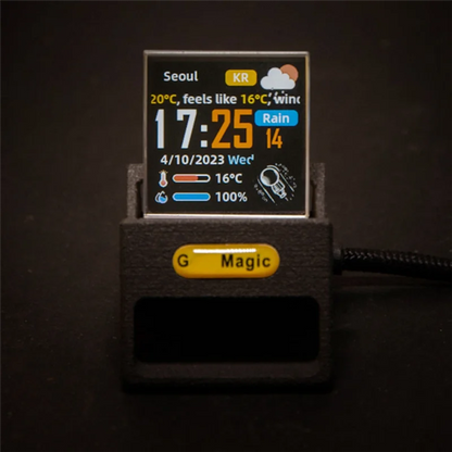 A99E-Bitcoin Stock Ticker Monitor Weather Digital Display Clock Personalized GIF Picture Playback Built-In Gyro Sensor Clock A